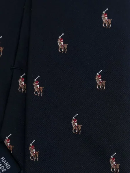 Pruhovaná hedvábná košile Polo Ralph Lauren s výšivkou modrá