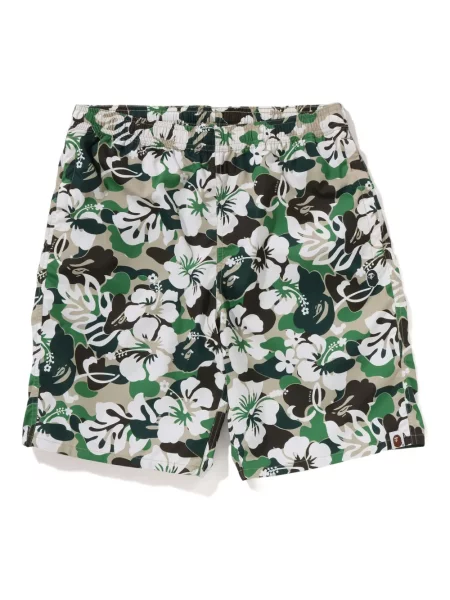 Slip de baie A Bathing Ape® cu model floral cu imagine negru