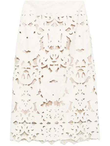 Fustă midi Forte_forte cu model floral până la genunchi