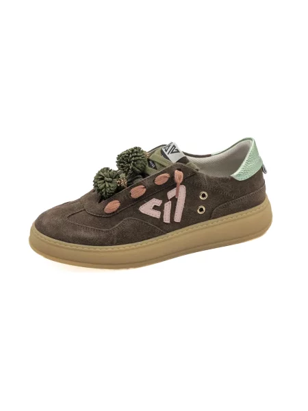 Sneakersy Emanuélle Vee brązowe