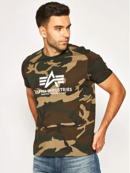 Футболка Alpha Industries Basic Camo wdl camo 65 зелена