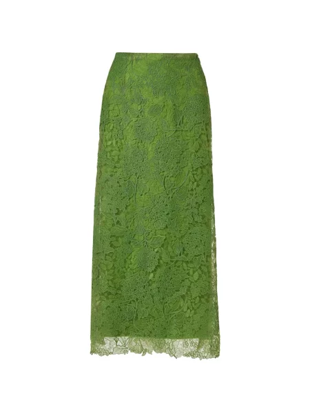 Fustă midi Carolina Herrera din dantelă verde