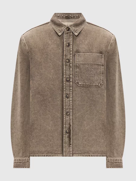 Джинсовая рубашка Trussardi с вышивкой
