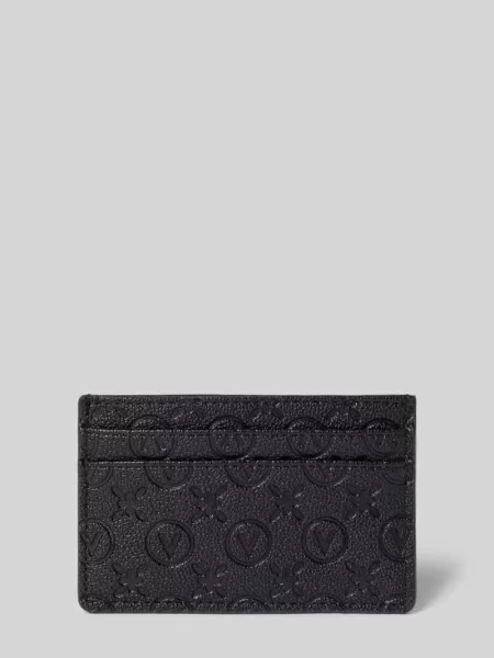Portfel z wytłoczonym logo na całej powierzchni model ‘Samba’ Valentino Bags czarny