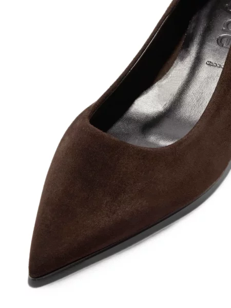 Pantofi cu toc Aeyde din piele de căprioară maro