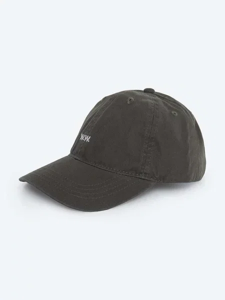 Шапка с козирка Wood Wood Low profile twill cap с изчистен дизайн зелено