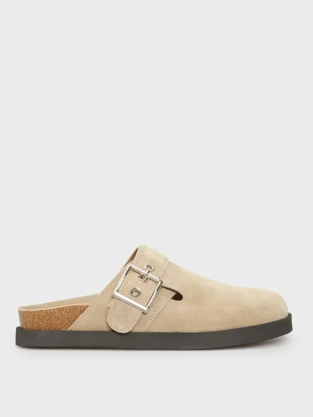 Замшевые сабо Prpy бежевые