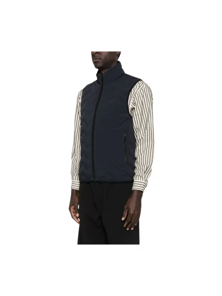 Kamizelka puchowa Emporio Armani pikowana niebieska