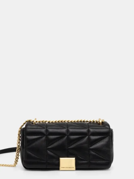 Geanta de piele Karl Lagerfeld negru