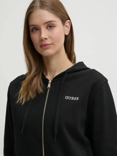 Guess кофта на застібці з капюшоном з бавовною SOFIA