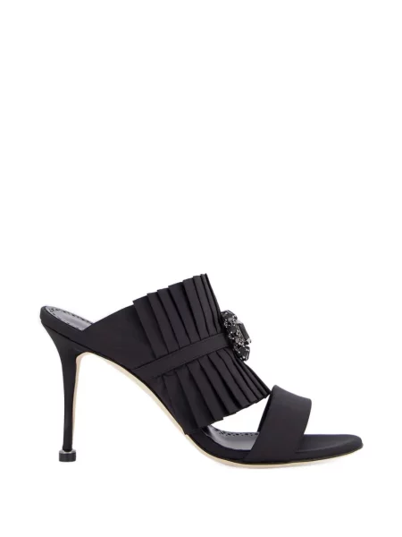 Pantofi cu toc Manolo Blahnik plisate negru