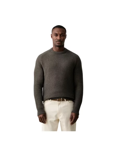 Sweter o kroju regular fit z mieszanki żywej wełny Marc O'polo brązowy