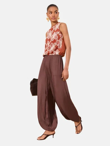 Lipsy Bluză maro alb