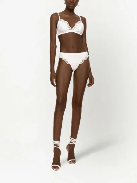 Nėriniuotos stringai Dolce & Gabbana balta