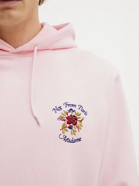Кофта Drôle de Monsieur Hoodie Slogan Rose рожевий