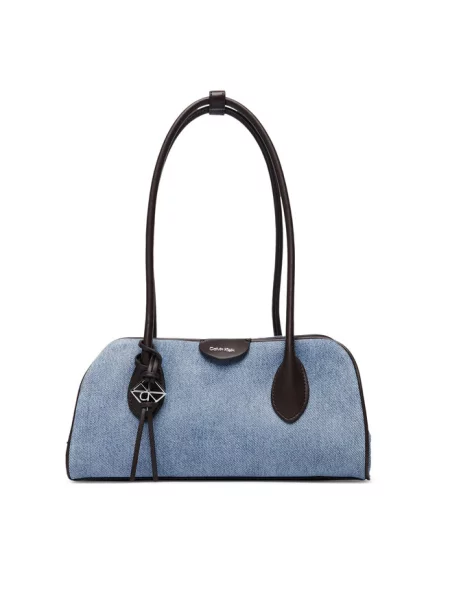 Calvin Klein Torebka Emblem Trio Denim Shoulder Bag niebieski