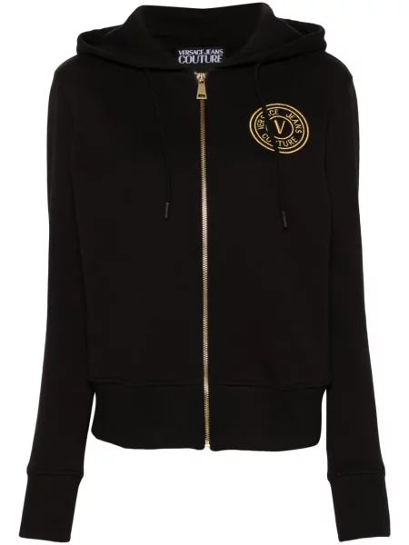 Hanorac cu glugă Versace Jeans Couture cu broderie negru