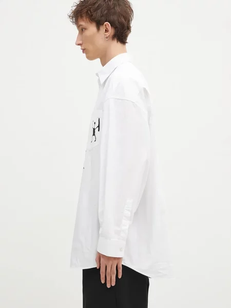 Сорочка Wood Wood Rofus Oversized Print Shirt relaxed класичний комір білий