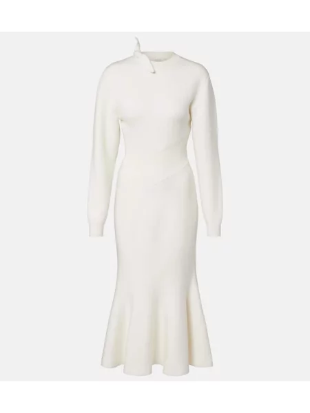 Rochie midi Givenchy cu funde până la genunchi de costum alb