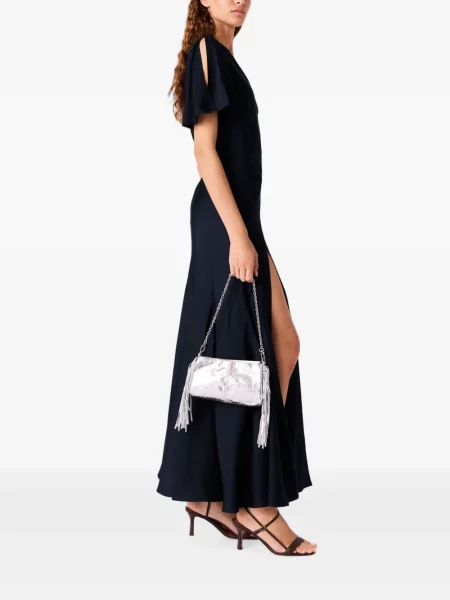Rochie maxi Maje cu decolteu în V albastru