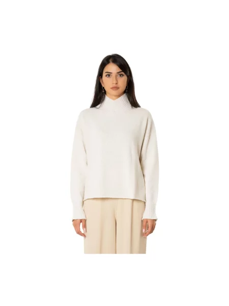 Sweter z golfem Vanisé wełniany żółty