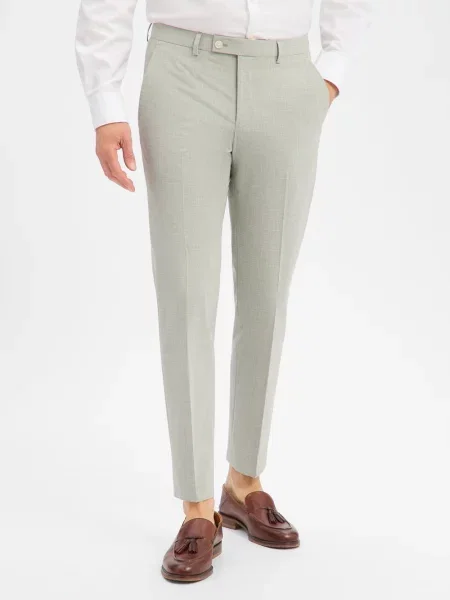 Finshley & Harding London spodnie garniturowe Hoxdon Mężczyźni Slim Fit Sztuczne włókno 44 szary