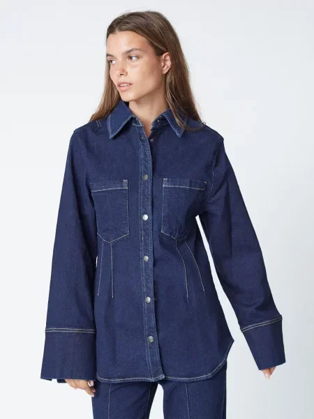 Co'couture Bluză Theo denim albastru