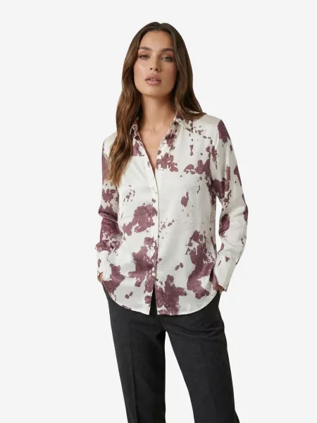 My fashion Blúz krém / burgundi vörös