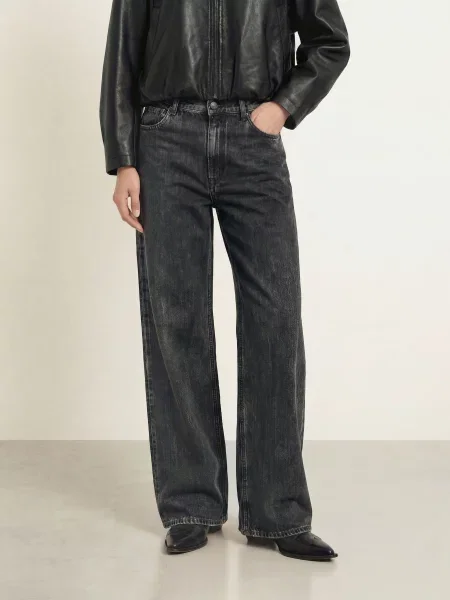Replay Jeansy Wide Leg Cary grau szare
