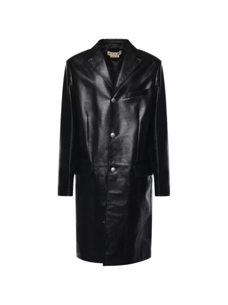 Palton Marni din piele negru