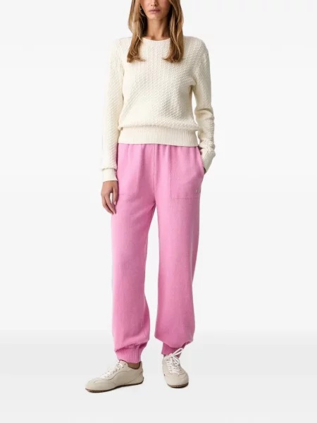Pantaloni Msgm cu broderie tricotate alergare roz