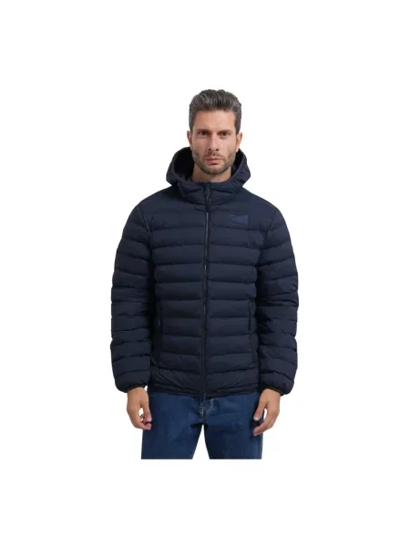 Kurtka Emporio Armani Ea7 z kapturem z logo niebieska