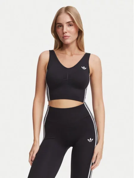 Adidas Essentials 3 Stripes Seamless Bralette Black M crna