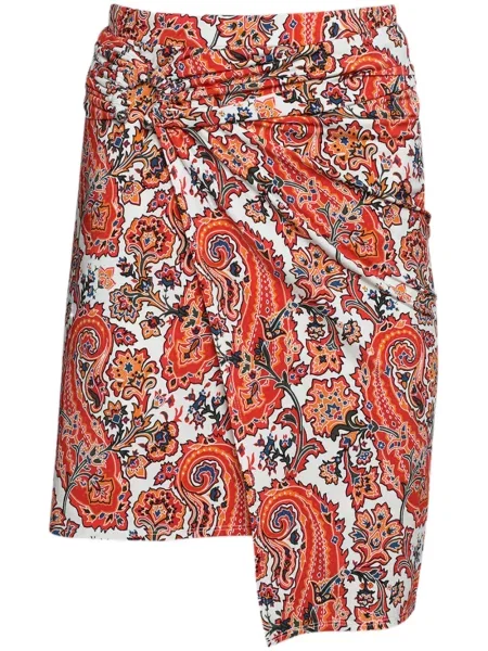 Fustă Rabanne cu imagine cu model paisley alb