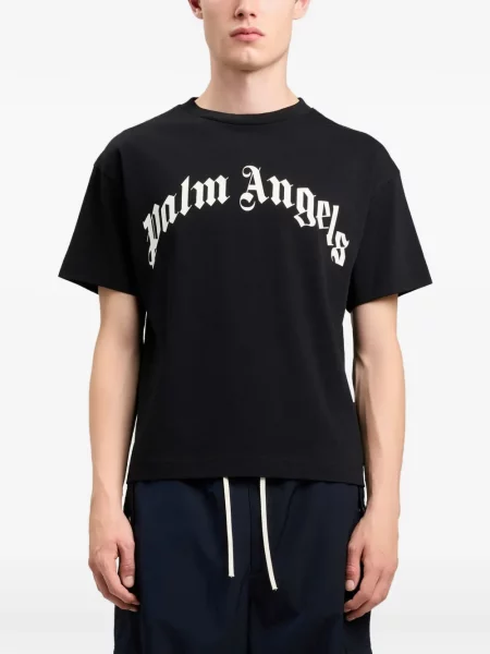 Tricou Palm Angels cu autograf negru