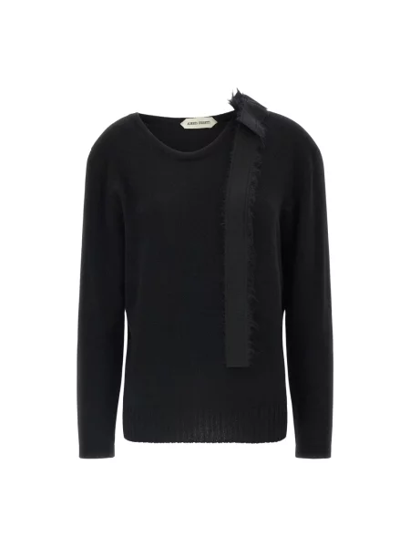 Sweter Alberta Ferretti z kokardką z kaszmiru czarny
