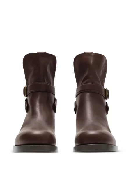 Botine Burberry cu cataramă maro