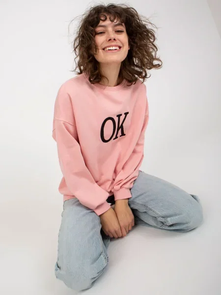 Hanorac cu glugă Fashionhunters cu inscripții roz