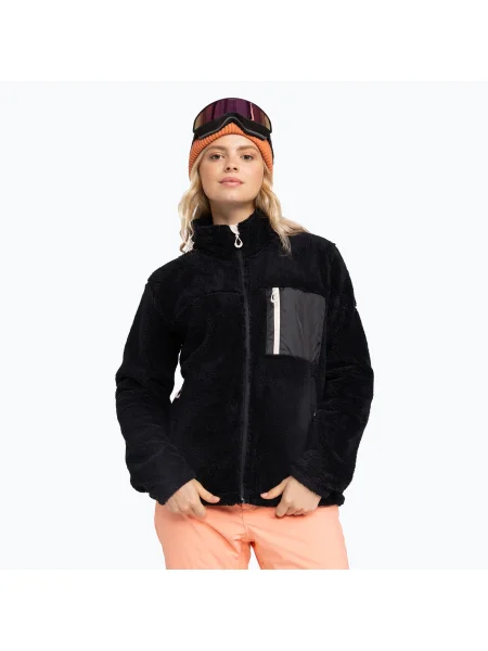 Bluză pentru femei ROXY Alabama Full Zip Solid true black negru