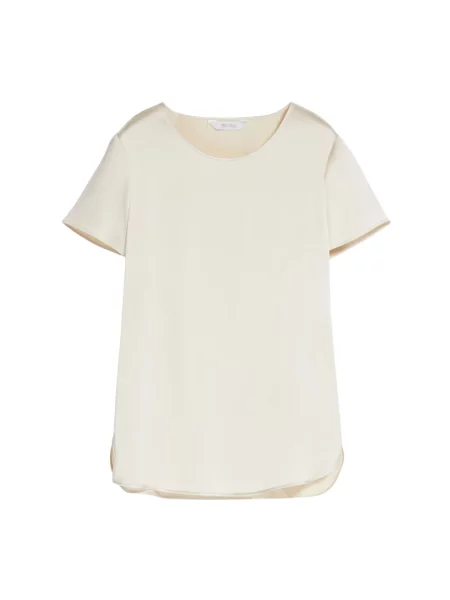 Satynowa koszulka Max Mara beżowa