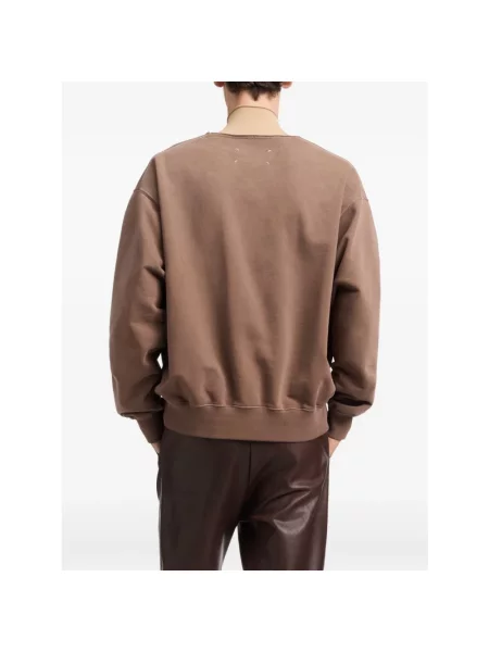 Kardigan Maison Margiela z dekoltem w serek brązowy