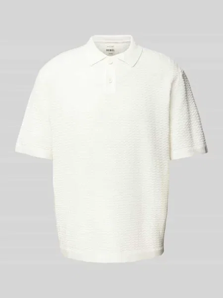 Koszulka polo kroju regular fit z fakturowanym wzorem model ‘FERDINAND’ Redefined Rebel biała