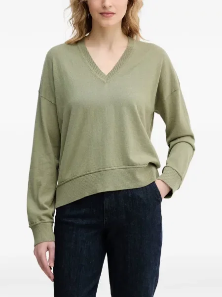 Pulover Benetton cu decolteu în V verde