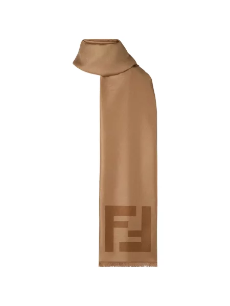 Κασκόλ Fendi με κρόσσια καφέ