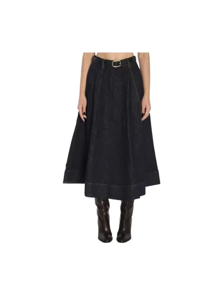 Długa spódnica maxi Self-portrait niebieska