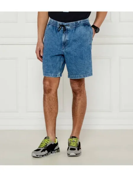 BOSS Orange pantaloni scurti jeans barbati albastru