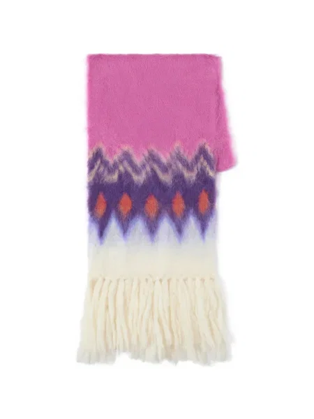 Fular Isabel Marant cu franjuri roz