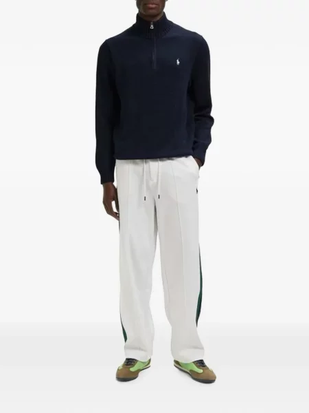 Pantaloni Polo Ralph Lauren cu dungi alergare tricotate albastru