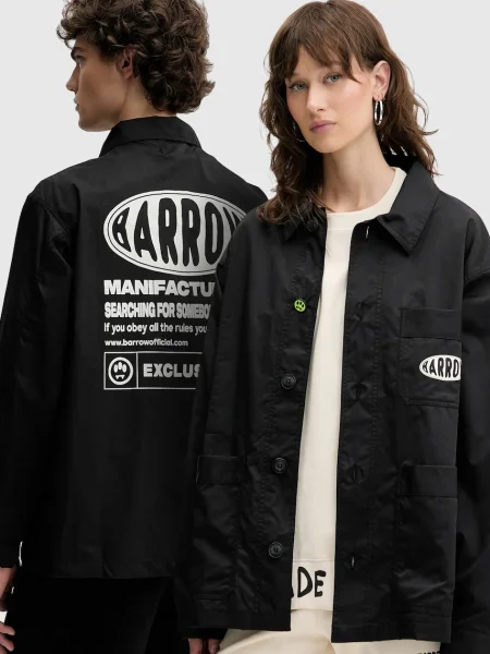 Barrow geacă cu aspect de cămașă de tranzitie oversize negru