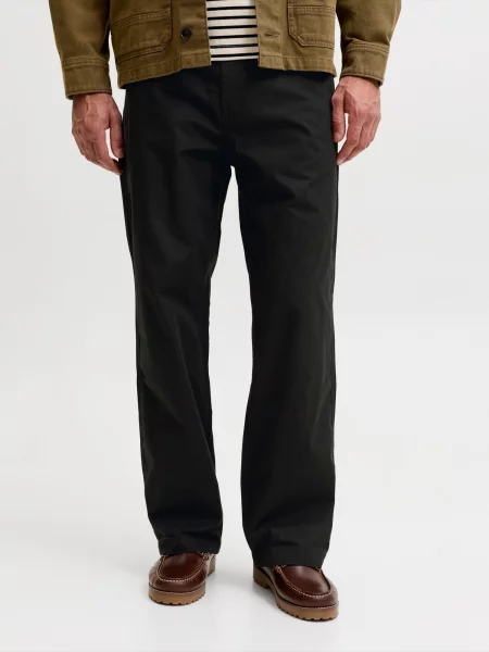 JACK & JONES Chino kalhoty JPSTBILL DREW' černá